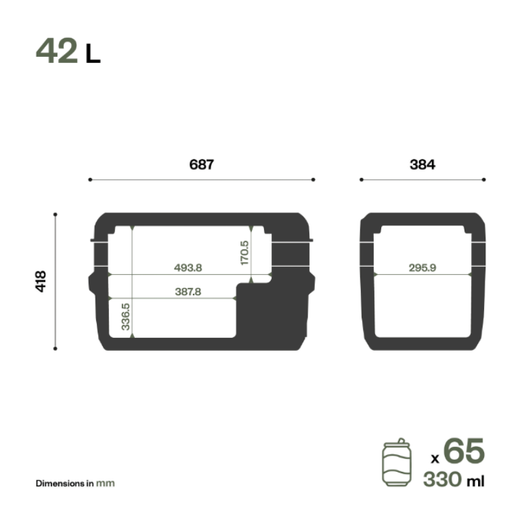 Nevera portátil de 42 litros, 12/24 VCC, 60 W