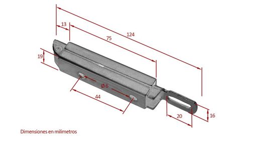 Metal closing latch 124