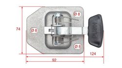 Riegelgriff zum Öffnen der hinteren Tür mit Treibstange
