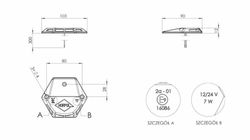 Gelbe LED-Warnleuchte für die Hebebühnentür LDO2135