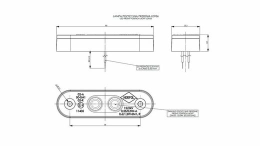 Feu position avant 2 leds blanches Horpol