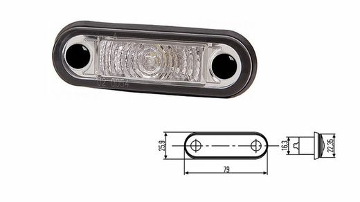 Weißes LED-Positionslicht von Hella
