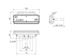 Front position light Led and white reflector with support (optional) LD2519PR
