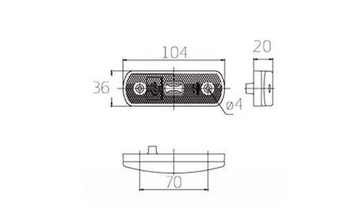 Led position front light and white reflector Sim 3157
