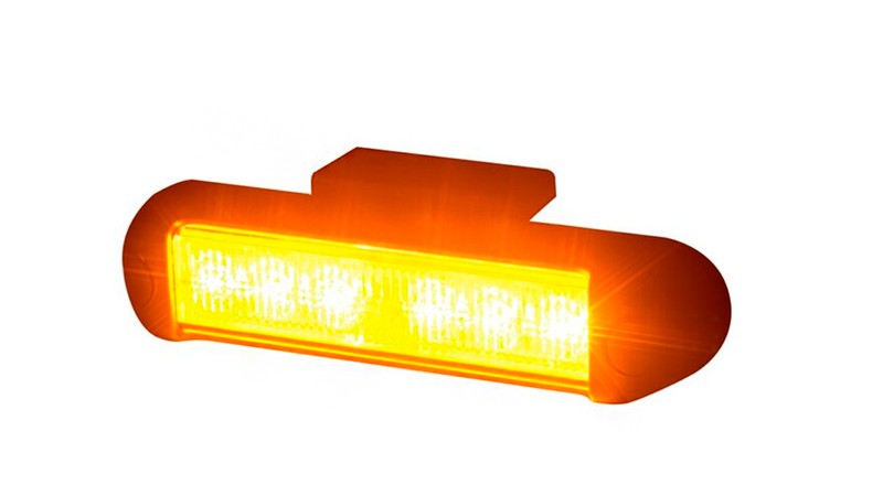 Blinklicht 6 LEDs, Warnintensität, Nacht, 12/24 V, bernsteinfarben,  zugelassen 121A/XA1 — Recambiosdelcamion