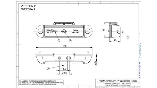 Luz intermitente 6 LEDs de intensidade de aviso noturno 12/24 V âmbar aprovado 121A/XA1