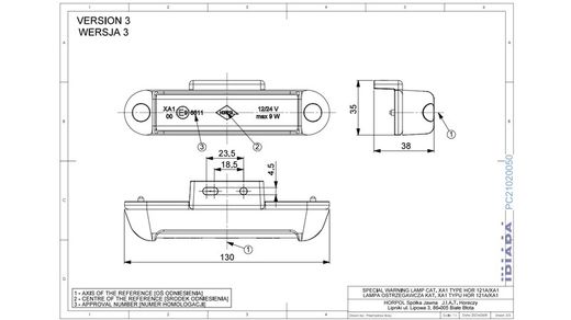 Luz intermitente 6 LEDs de intensidade de aviso noturno 12/24 V âmbar aprovado 121A/XA1