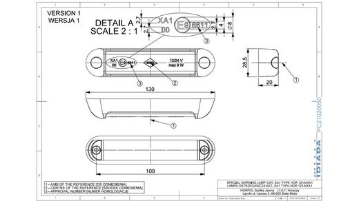 Blinklicht 6 LEDs Warnintensität Tag/Nacht 12/24 V gelb zugelassen 121A/XA2