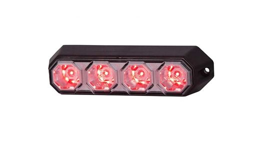 Flash piloto luz vermelha avisando alta intensidade 4 leds 12/24 V aprovado LDO 2259