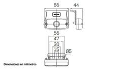 Side light amber beacon support 90º Sim