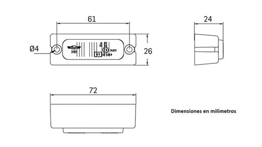 Piloto lateral posicion 3 Leds ambar Sim 3181