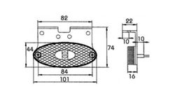 Led position side light and amber catadioptric support 90º Flatpoint II Aspock