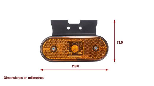 Led position side light and amber reflector with 90º support