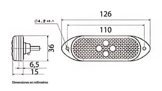 Vignal SMD04 amber LED position and reflector side light