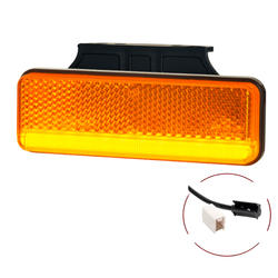Slim amber neon side marker light with reflector, 90° bracket