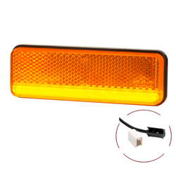 Slim amber neon side marker light with reflector, 90° bracket