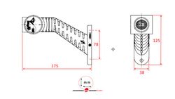 Rear LED sidelight 12/24V Neon effect left arm 45°