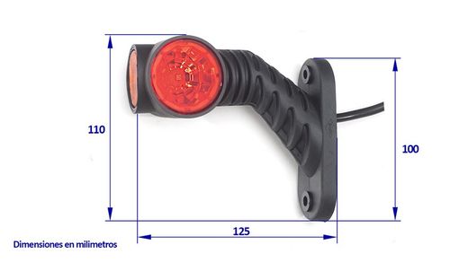 Rücklicht LED-Arm 45° kurz 125