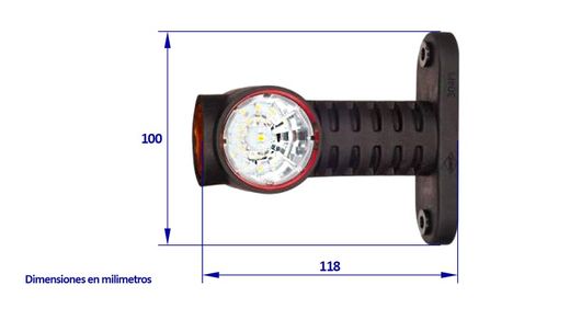 Seitenlicht hinten links/rechts LED-Position gerader Arm (1 Einheit)