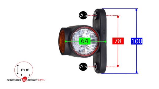 Standlicht hinten links/rechts LED-Position ohne Arm (1 Stück)