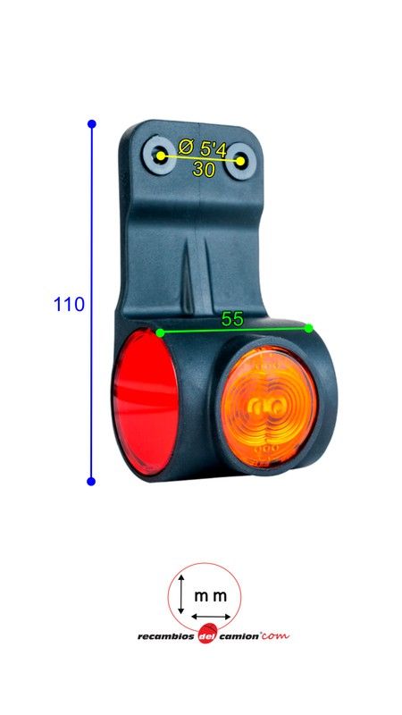 Right swinging rear sidelight Led 12/24V Neon effect