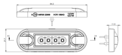 Horpol 12/24V getönte LED-Frontkontrollleuchte.