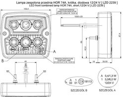 Pilota Led Frontale Multifunzione Horpol 12/24v. Posizione frontale e lampeggiante