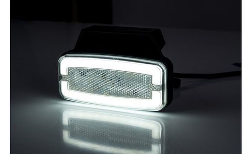 Vorderes Positionslicht weiße LED Neoneffekt 12/24V mit Halterung (optional) und Reflex