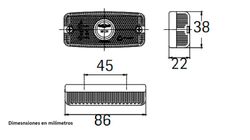 Pilota di posizione laterale color ambra con riflettore a base piatta
