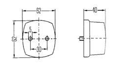 Pilot hinten Position tulpenroter Druck Hella