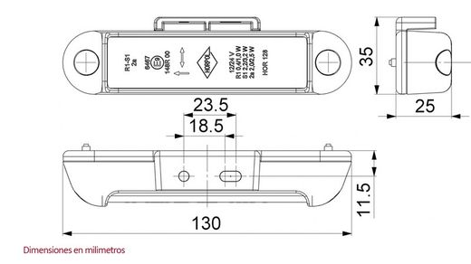 Fanale posteriore 3 servizi piccoli 12/24 volt