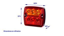 Fanale posteriore 3 servizi a sinistra/destra Led Horpol