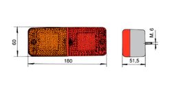 Rechteckiges 3-fach Rücklicht mit Kennzeichenbeleuchtung 829