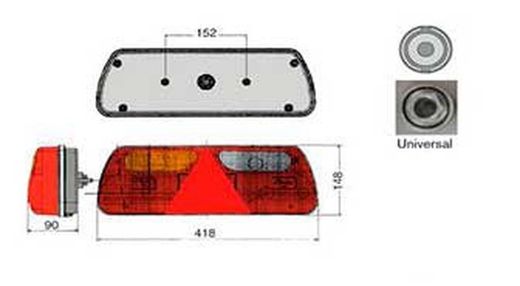 Trailer Tail Light with Rinder Triangle