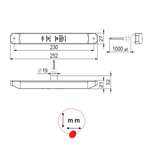 Luce posteriore a LED Horpol Lizard a 3 funzioni: posizione, freno, indicatore di direzione statico
