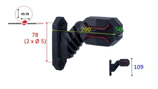 Dragon short diagonal arm right side Led taillight