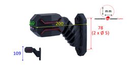 Dragon LED-Rücklicht mit kurzem diagonalem Arm links