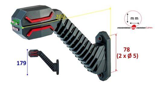 Rear LED left side light PR long diagonal arm Dragon
