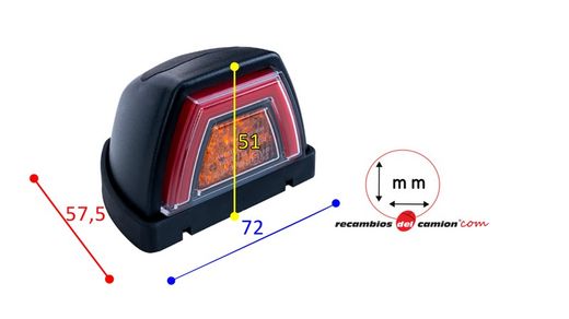 LED rear light with position light and turn signal