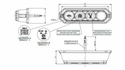 Minibar rear light 3 services 12/24V Horpol