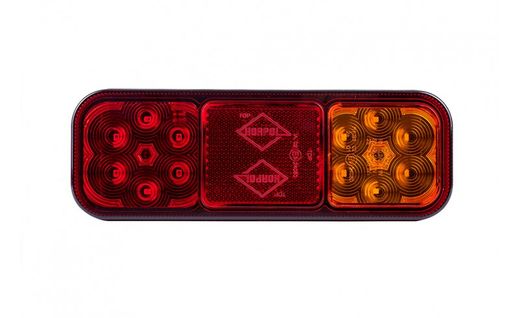 Luz traseira multifuncional (4 funções) LED 12/24V Lado direito ou esquerdo. Luz de posição, freio intermitente e reflexo.