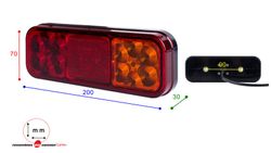 Luz traseira multifuncional (4 funções) LED 12/24V Lado direito ou esquerdo. Luz de posição, freio intermitente e reflexo.
