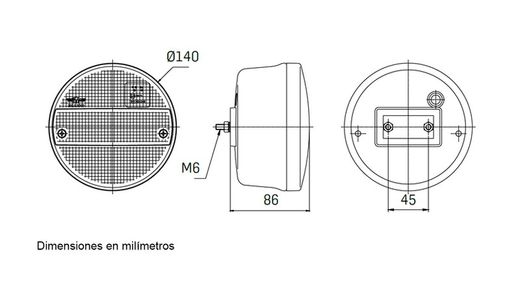 Multi-function rear light 4 services round Sim