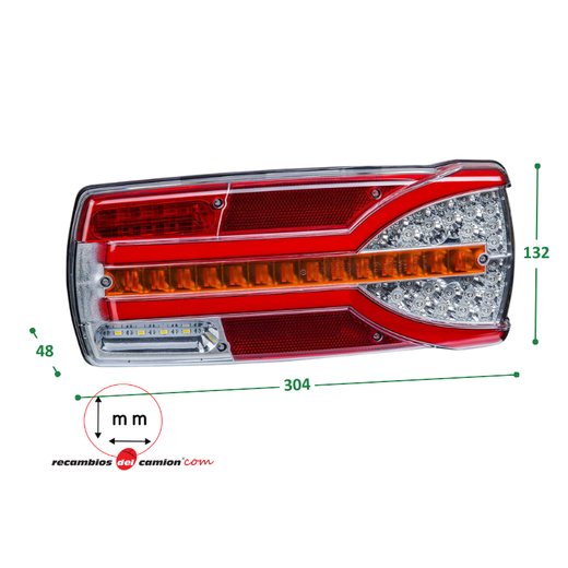 Carmen LED 12/24V Multifunktionsrücklicht rechts (Beifahrerseite) mit Stecker