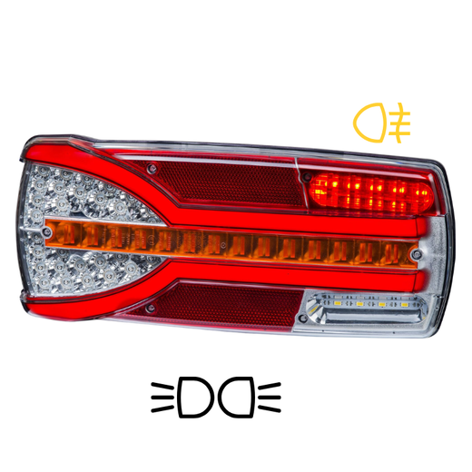 Fanale posteriore multifunzione Carmen LED 12/24V Sinistro (lato conducente) con connettore