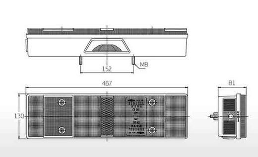 Connettore laterale fanale posteriore multifunzione Man Renault