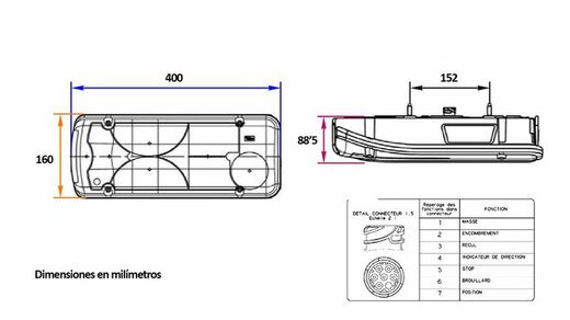 Sprinter multifunction tail light, Crafter Vignal LC8