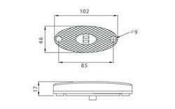 Led position rear light and red reflector P&R Flatpoint II Aspock