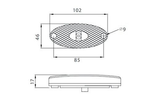 Led position rear light and red reflector P&R Flatpoint II Aspock