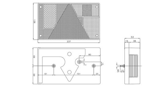 Trailer rear light with triangle connector Ajba FP63
